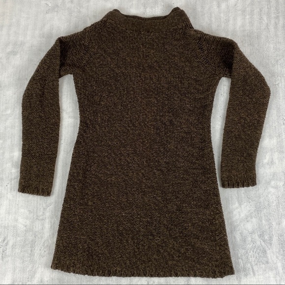 Reitmans Open Front Cardigan Sweater Sz Medium Brown Hip Length Pockets Neck Tie - Picture 3 of 12